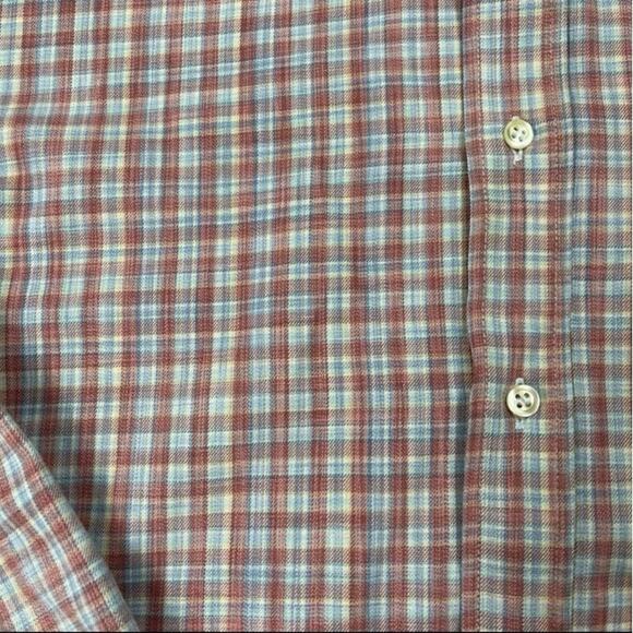 Harrods Island 5608 Mens Large Multi Brushed Cotton‎ Plaid Button Down Preppy - Picture 5 of 5